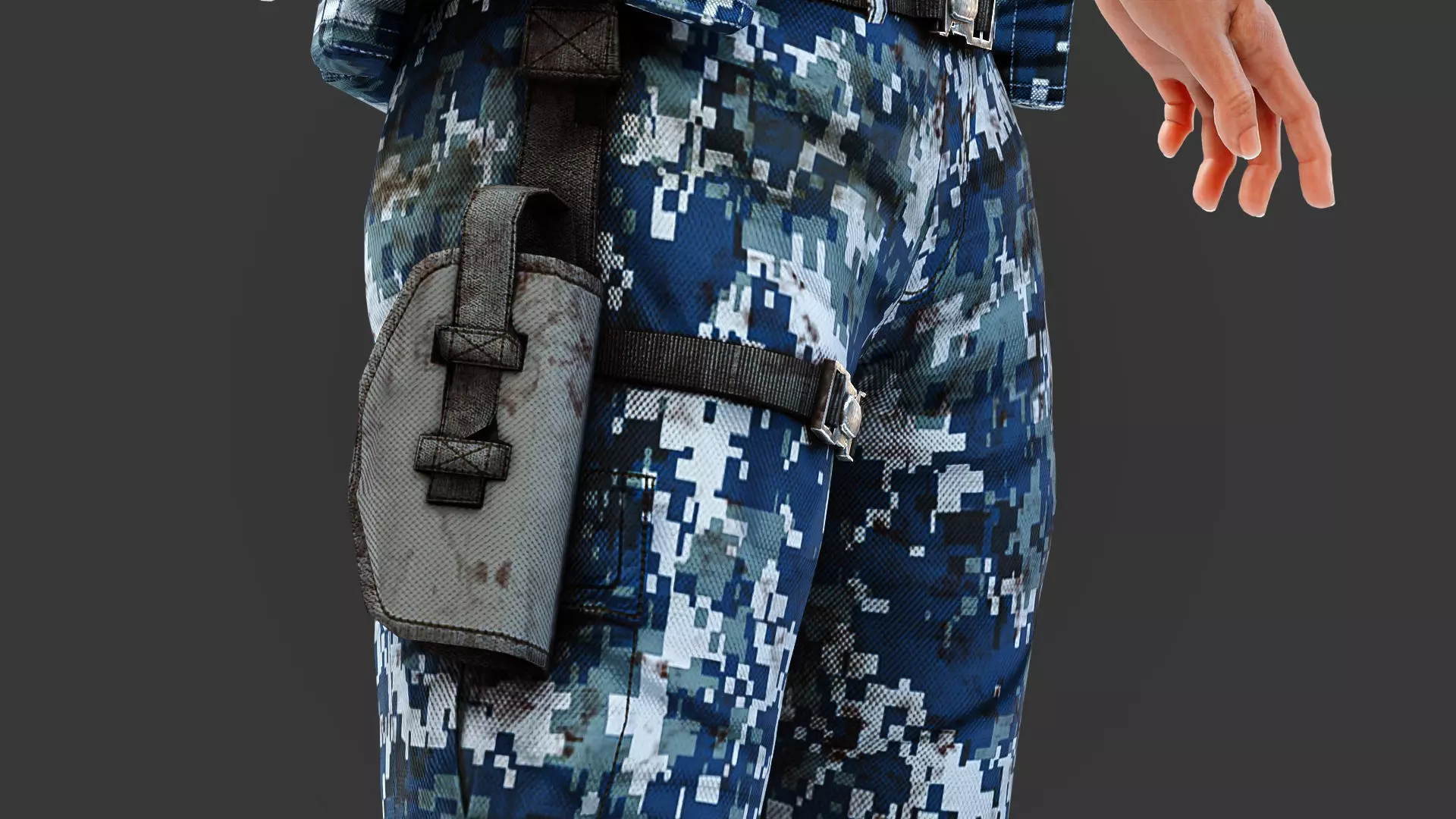 Military Game Ready Character Low-poly 3D model_4