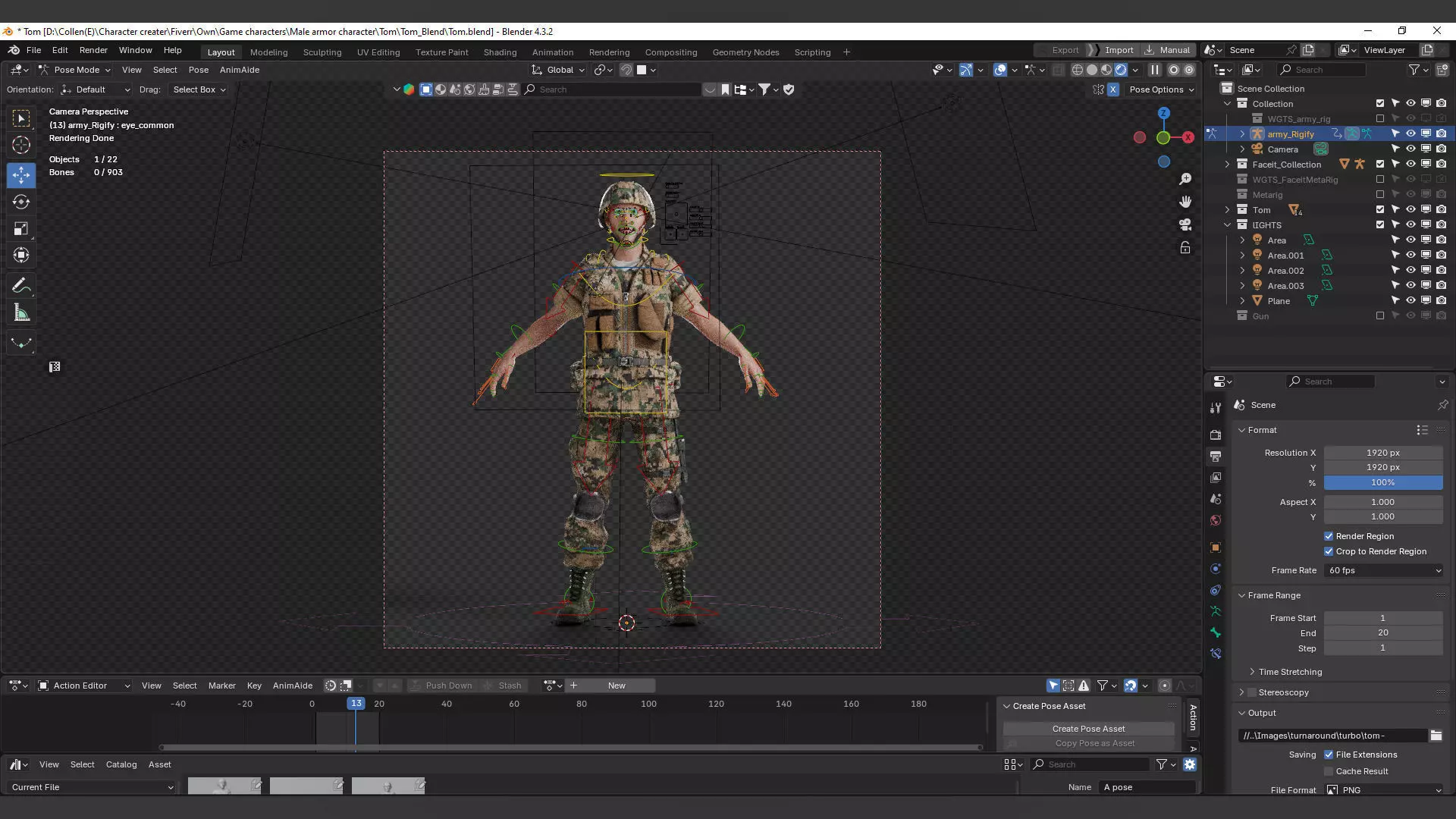 Military Game Ready Character Low-poly 3D model_38