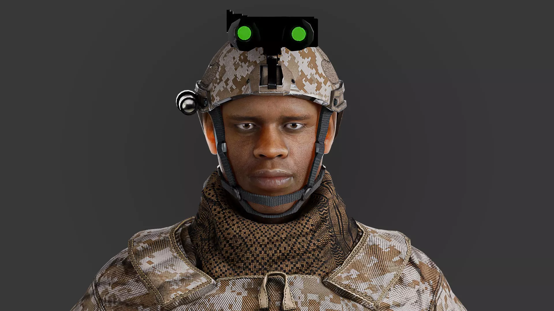 Military Game Ready Character Low-poly 3D model_10