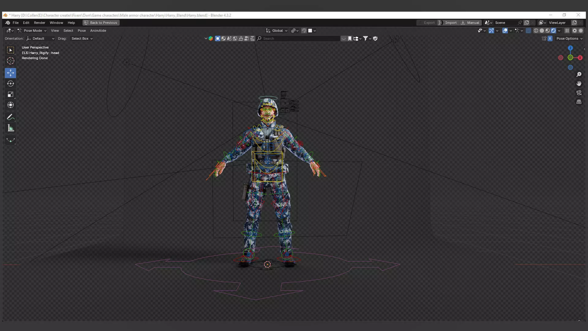 Military Game Ready Character Low-poly 3D model_9