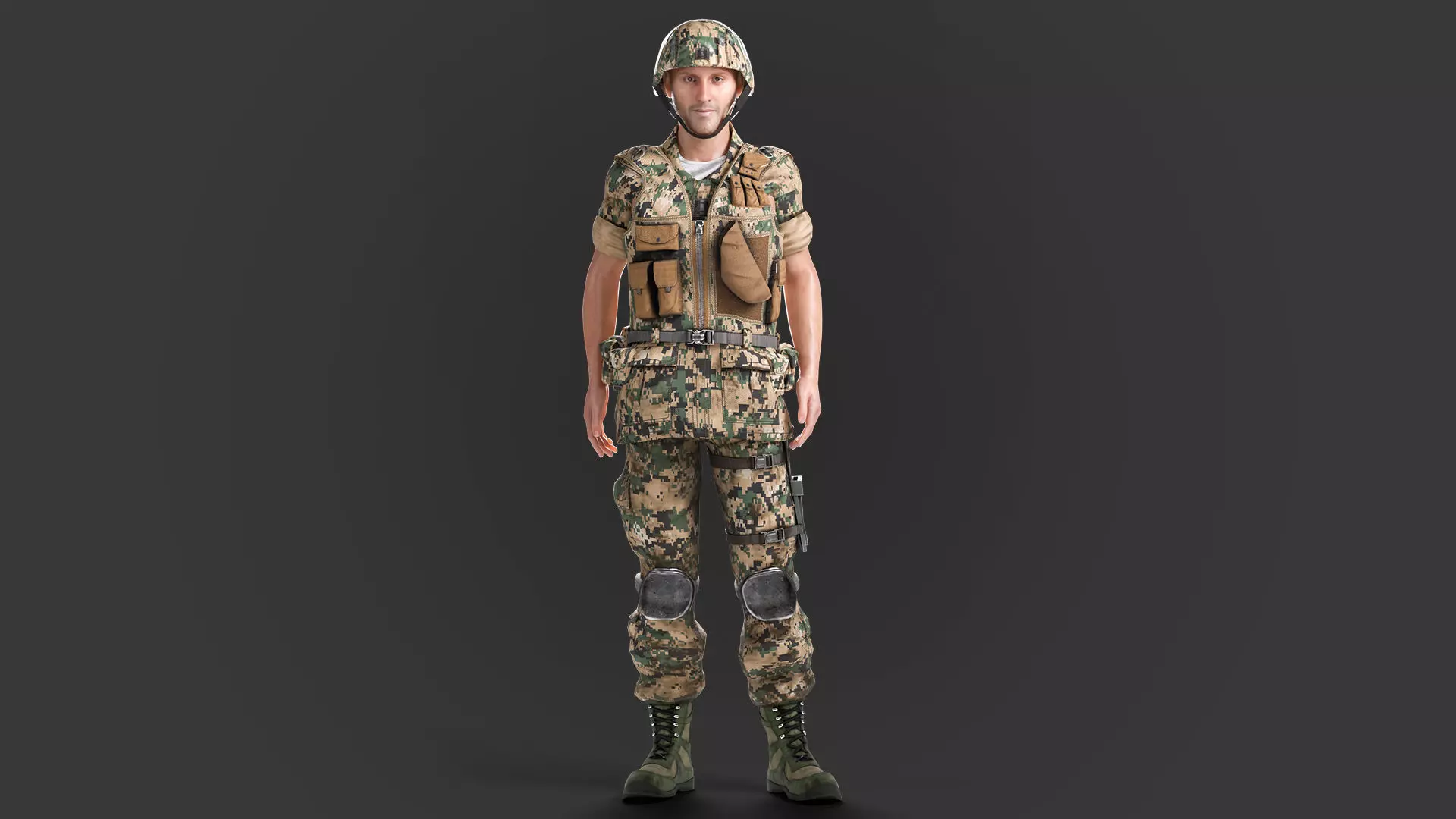 Military Game Ready Character Low-poly 3D model_31
