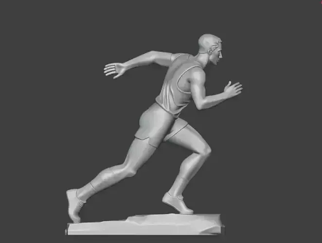 A 3D model of a running man in sports