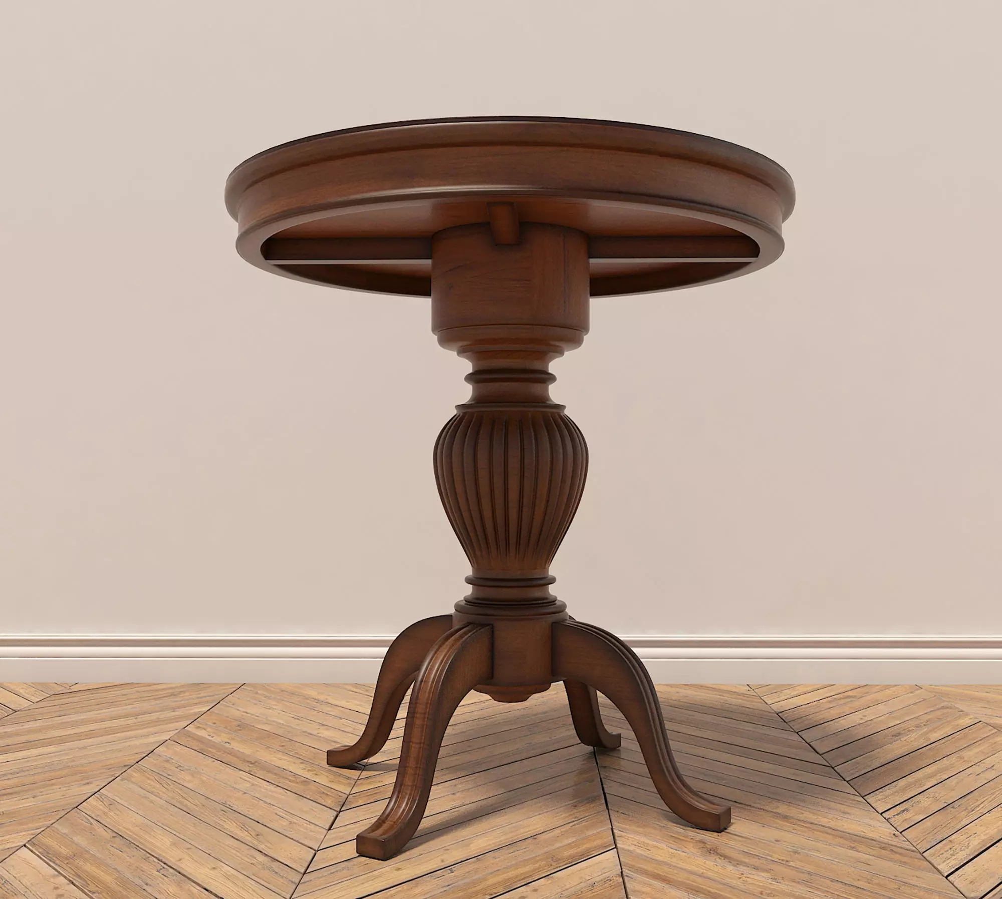 Classic European Style Coffee Table and Armchair 2 3D model_6