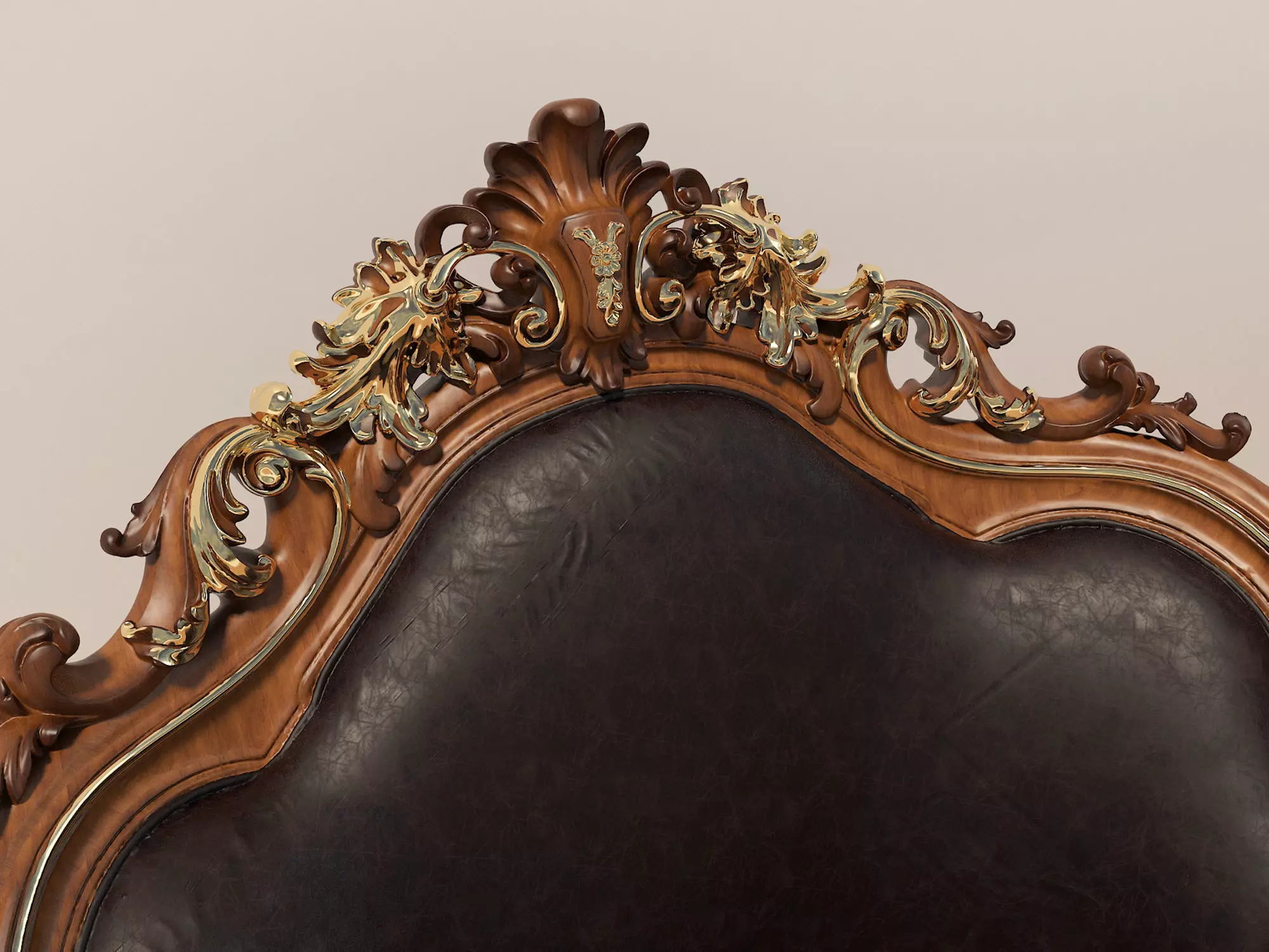 Classic European Style Coffee Table and Armchair 2 3D model_7