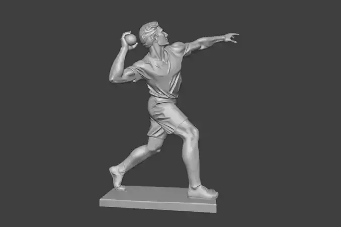 Sports sculpture 3D model athletes throw shot put athletes