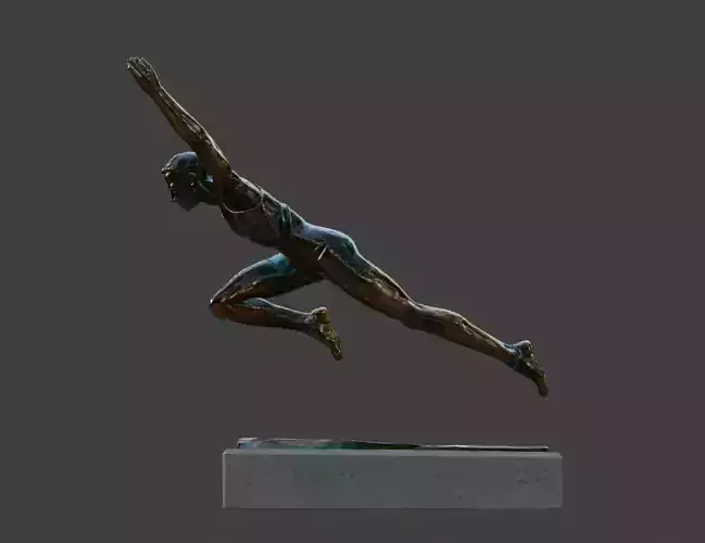 3D model of sports sculpture athletes