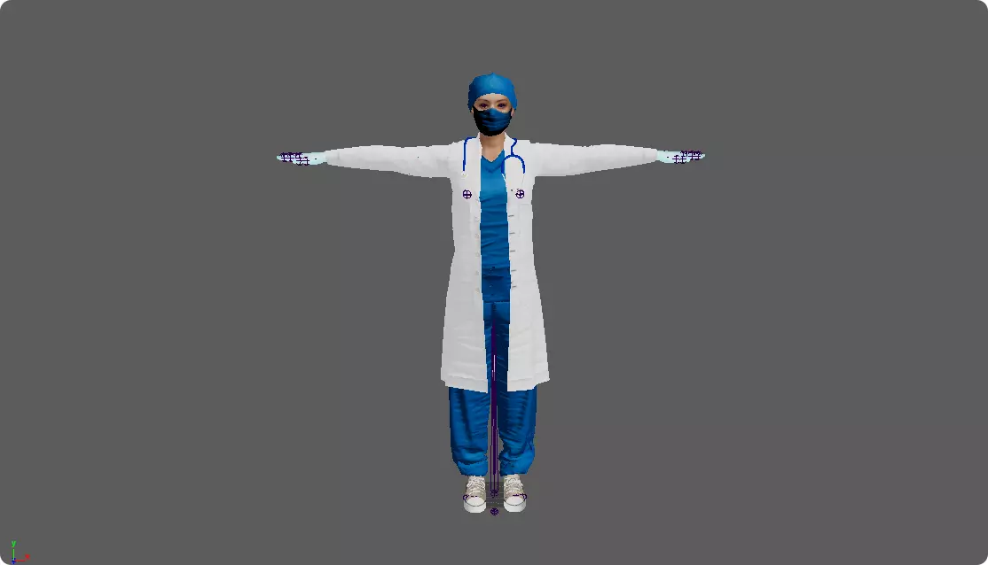 Realistic Female Doctor UE Standard Rigged Asian beauty Low-poly 3D model_16