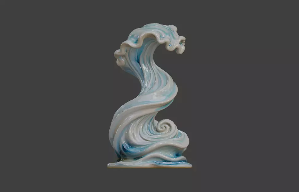 Rotating art abstract line sculpture 3D print model