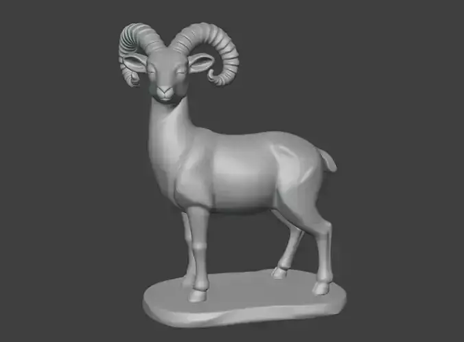 Argali sheep sculpture model  little sheep 3D model