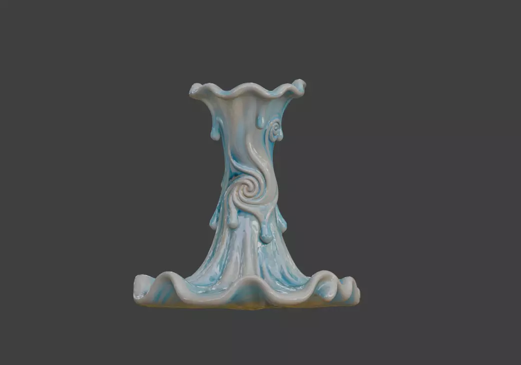 3D model of artistic vase 3D printed vase wood carving 3D print model
