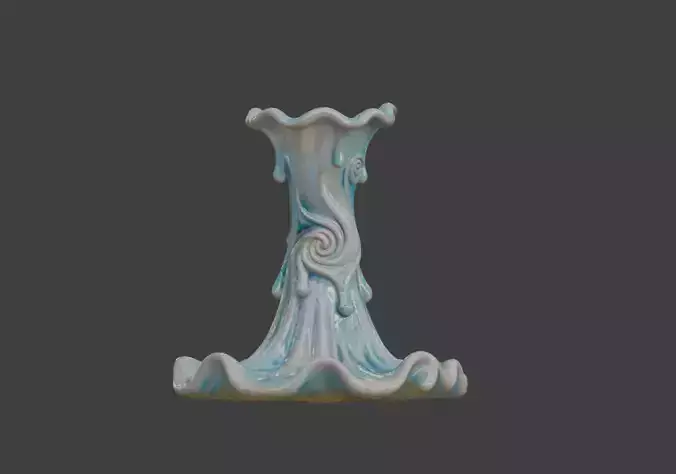 3D model of artistic vase  3D printed vase  wood carving