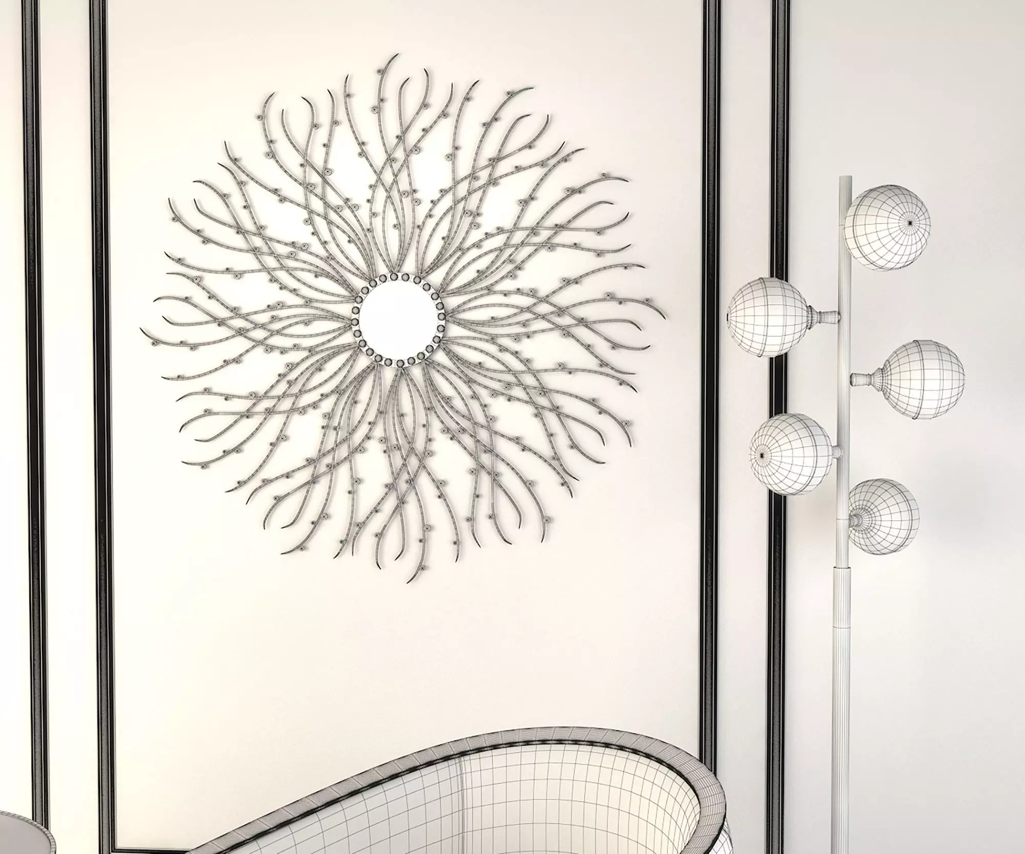 Modern Coffee Table and Armchair Set 3D model_11