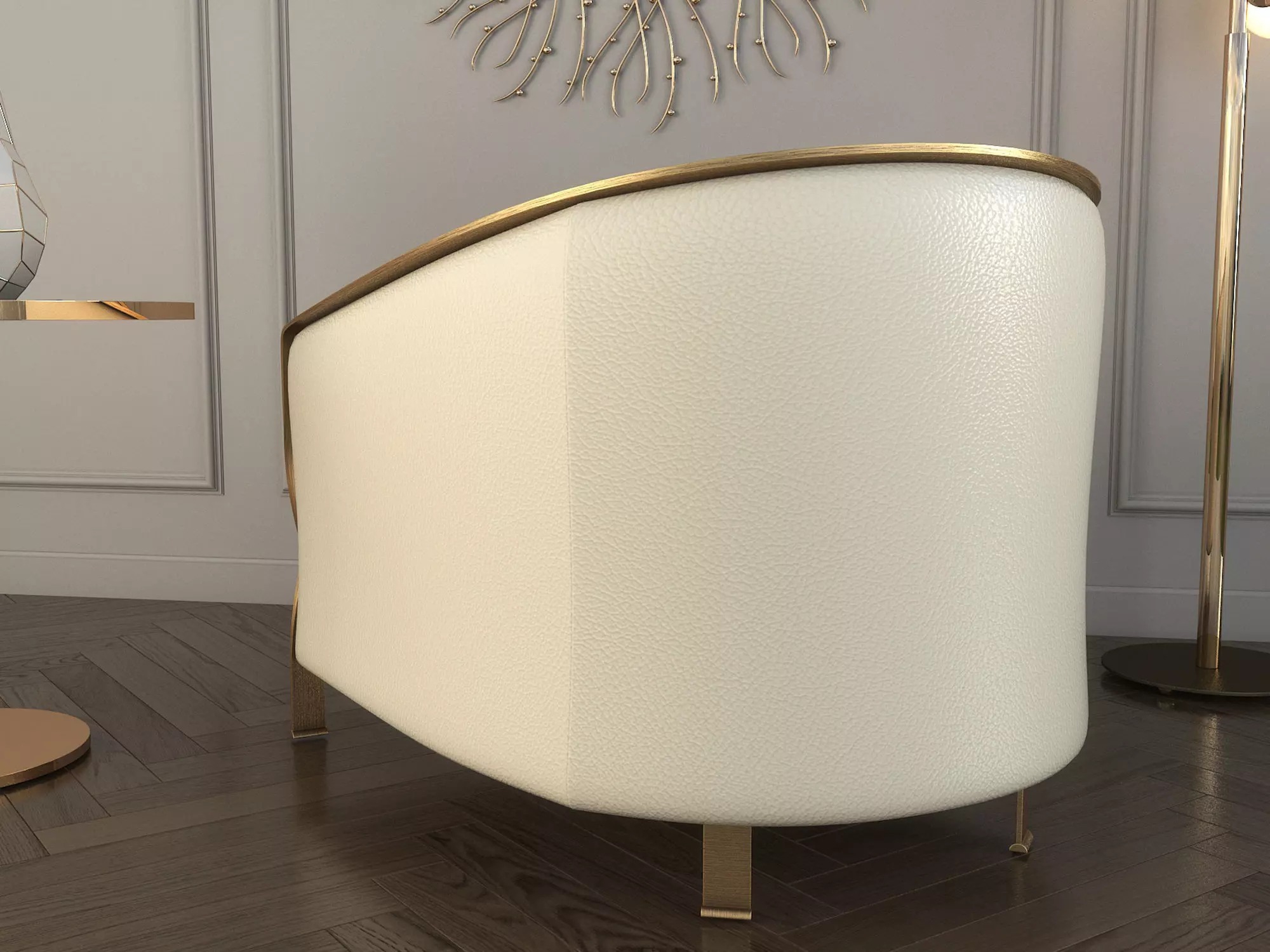 Modern Coffee Table and Armchair Set 3D model_4