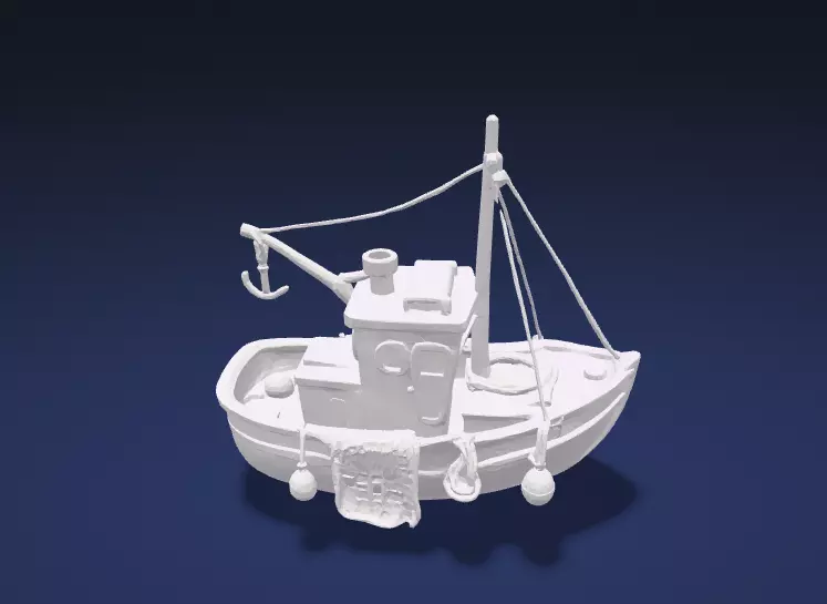 Stylized Classic Fishing Trawler Watercraft - ship 3D Model Low-poly 3D model_5