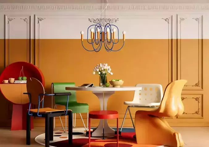 Memphis dining table and chair set