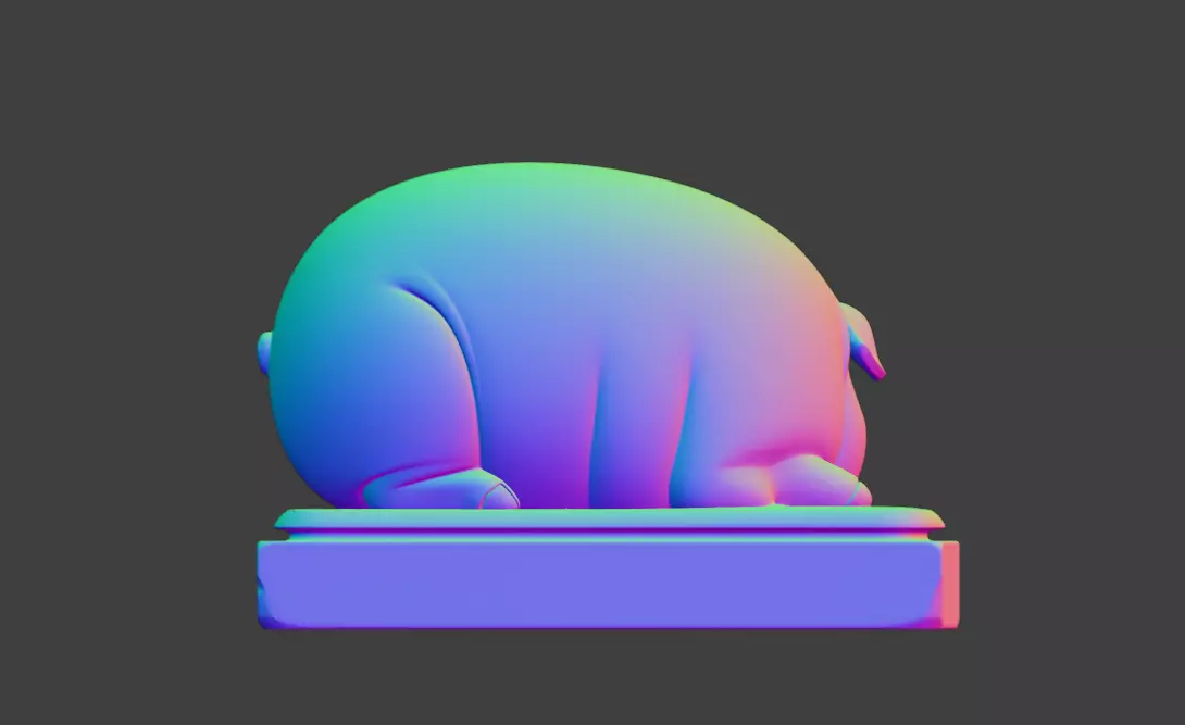 Sleeping little pig  12 Chinese zodiac pigs  3D print model_3
