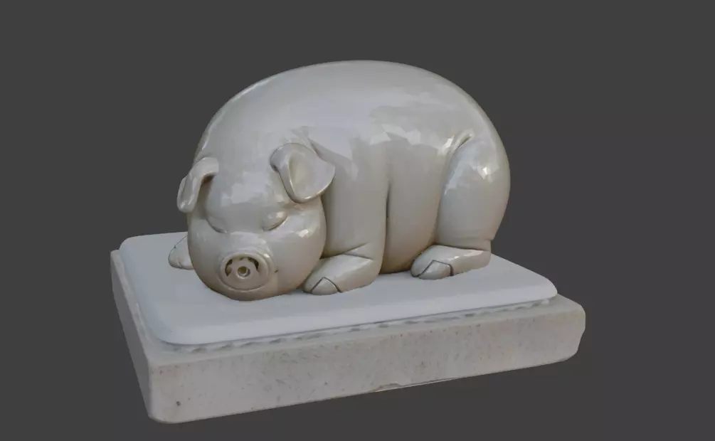 Sleeping little pig  12 Chinese zodiac pigs  3D print model_2