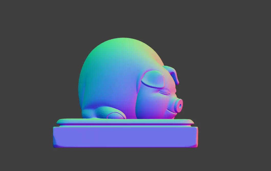 Sleeping little pig  12 Chinese zodiac pigs  3D print model_1