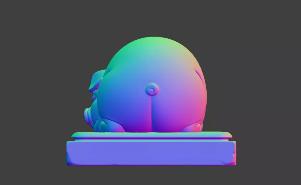Sleeping little pig  12 Chinese zodiac pigs  3D print model_5