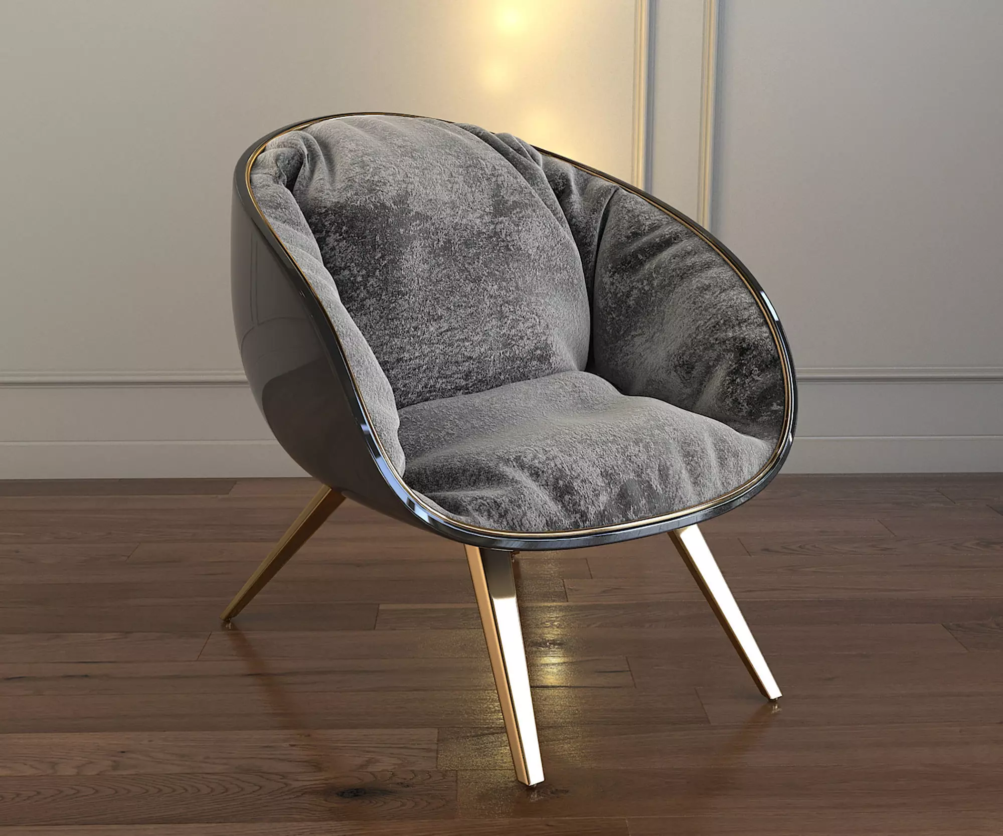 Modern Coffee Table and Armchair Set 2 3D model_5