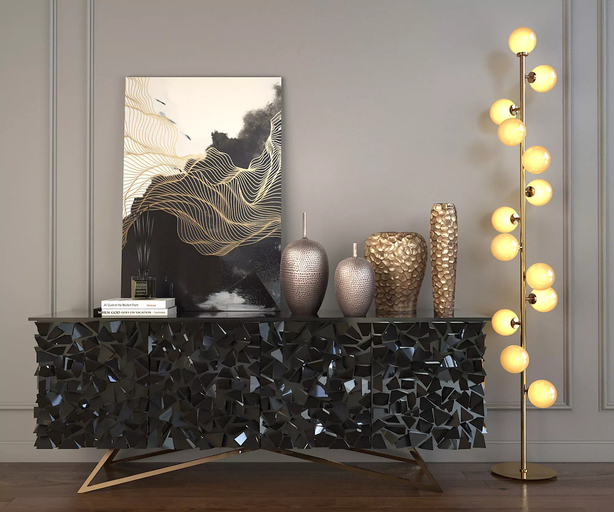 Modern Coffee Table and Armchair Set 2 3D model_4