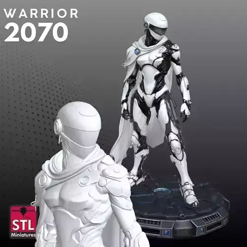 Futuristic Female Warrior STL Guardian 3D