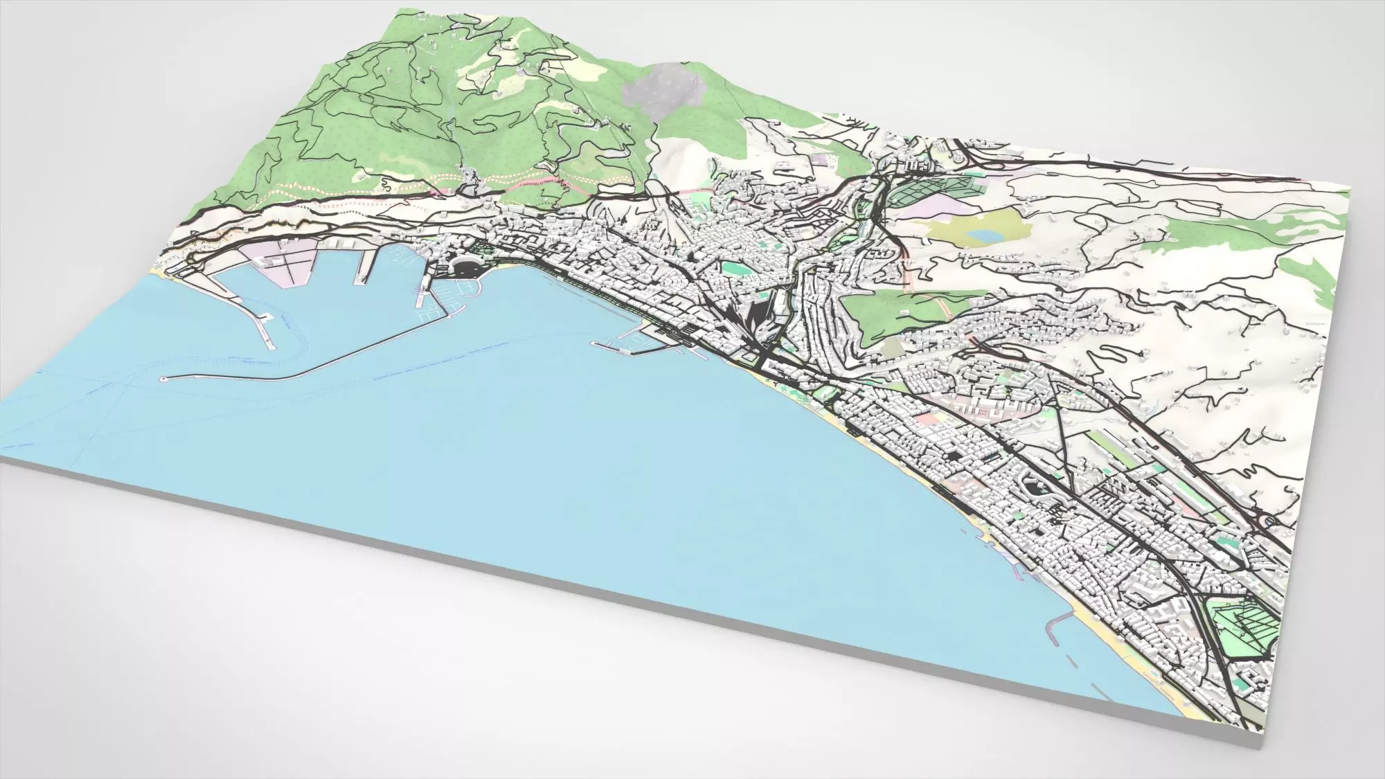 Cityscape Salerno Italy 3D model_2