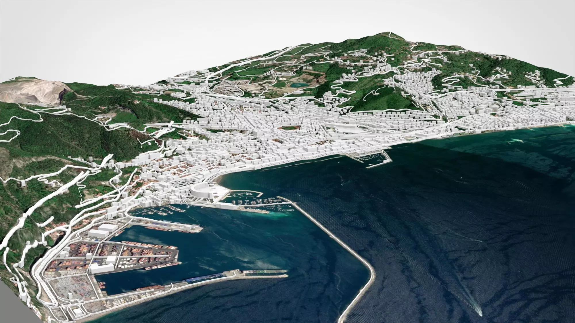 Cityscape Salerno Italy 3D model_3