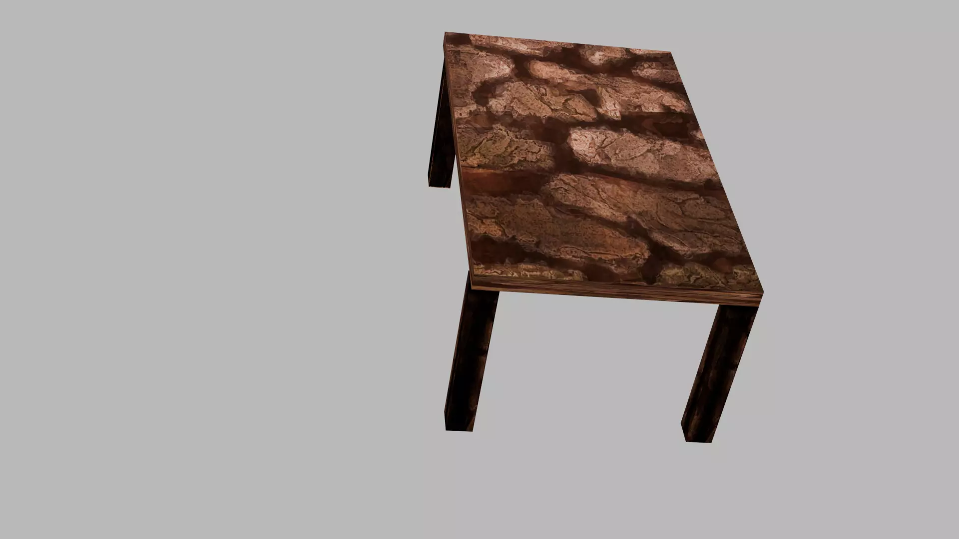 Wooden Table Low Poly 3D model_5