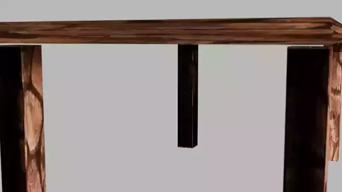Wooden Table Low Poly 3D model