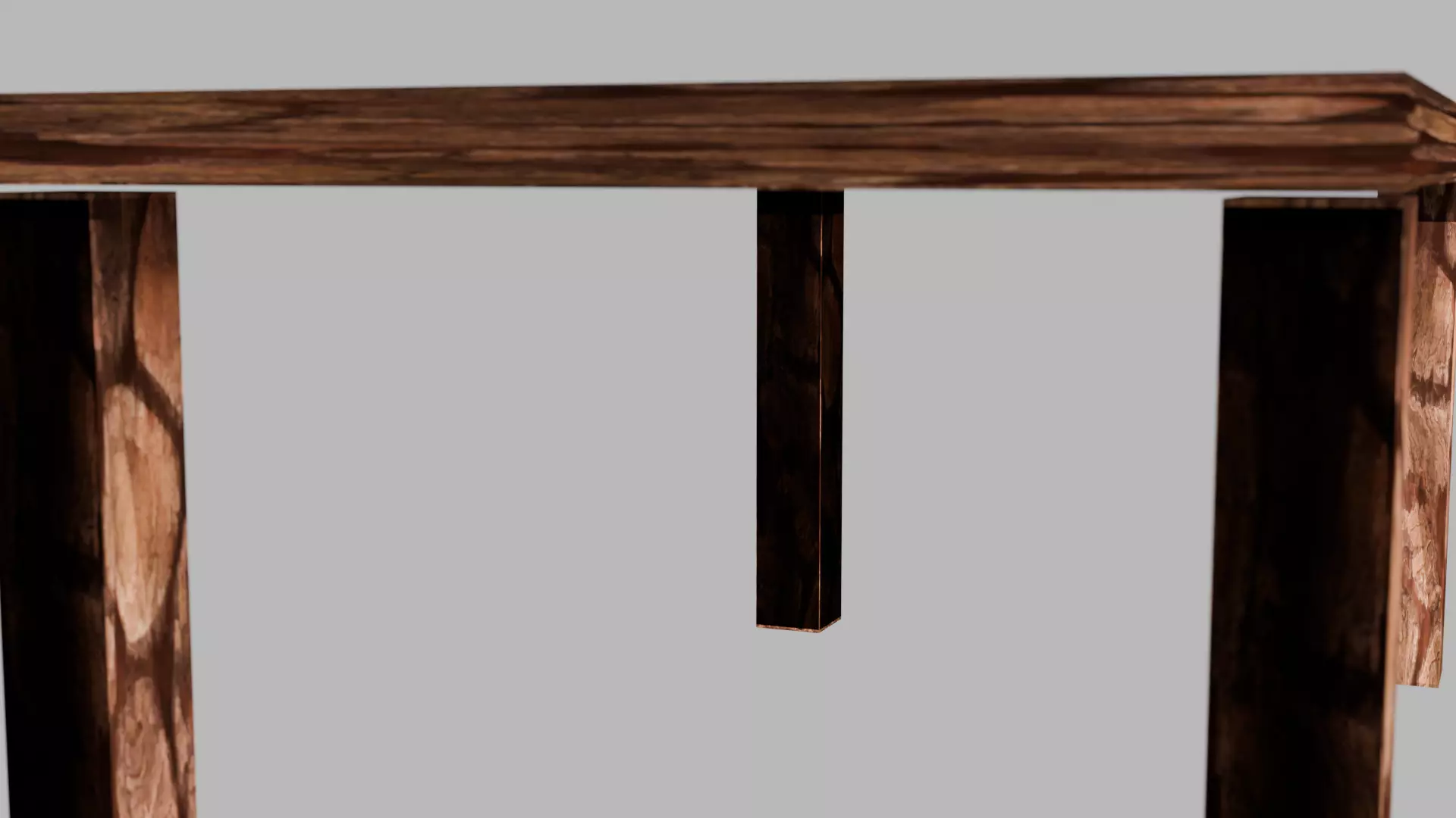 Wooden Table Low Poly 3D model_0