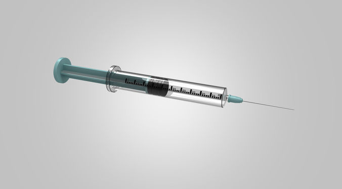 Disposable Syringe for Injections 3D Model 3D model