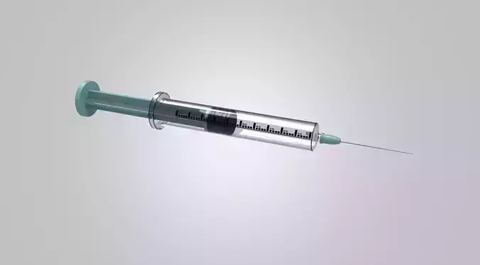 Disposable Syringe for Injections 3D Model 3D model