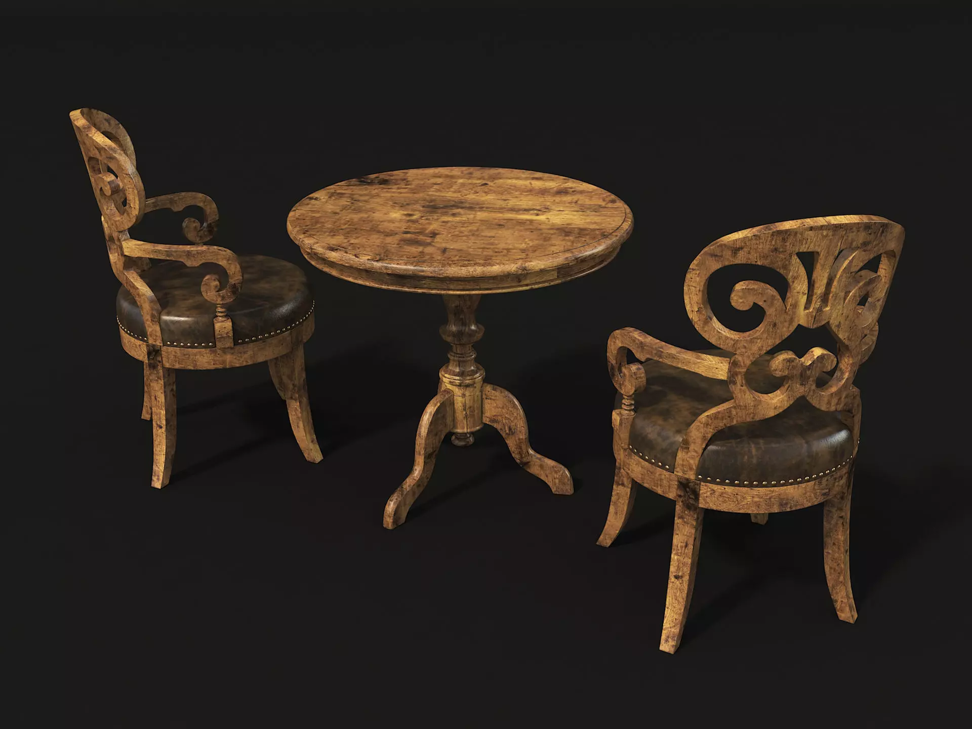 Restaurant Table and Chair Set 3D model_3