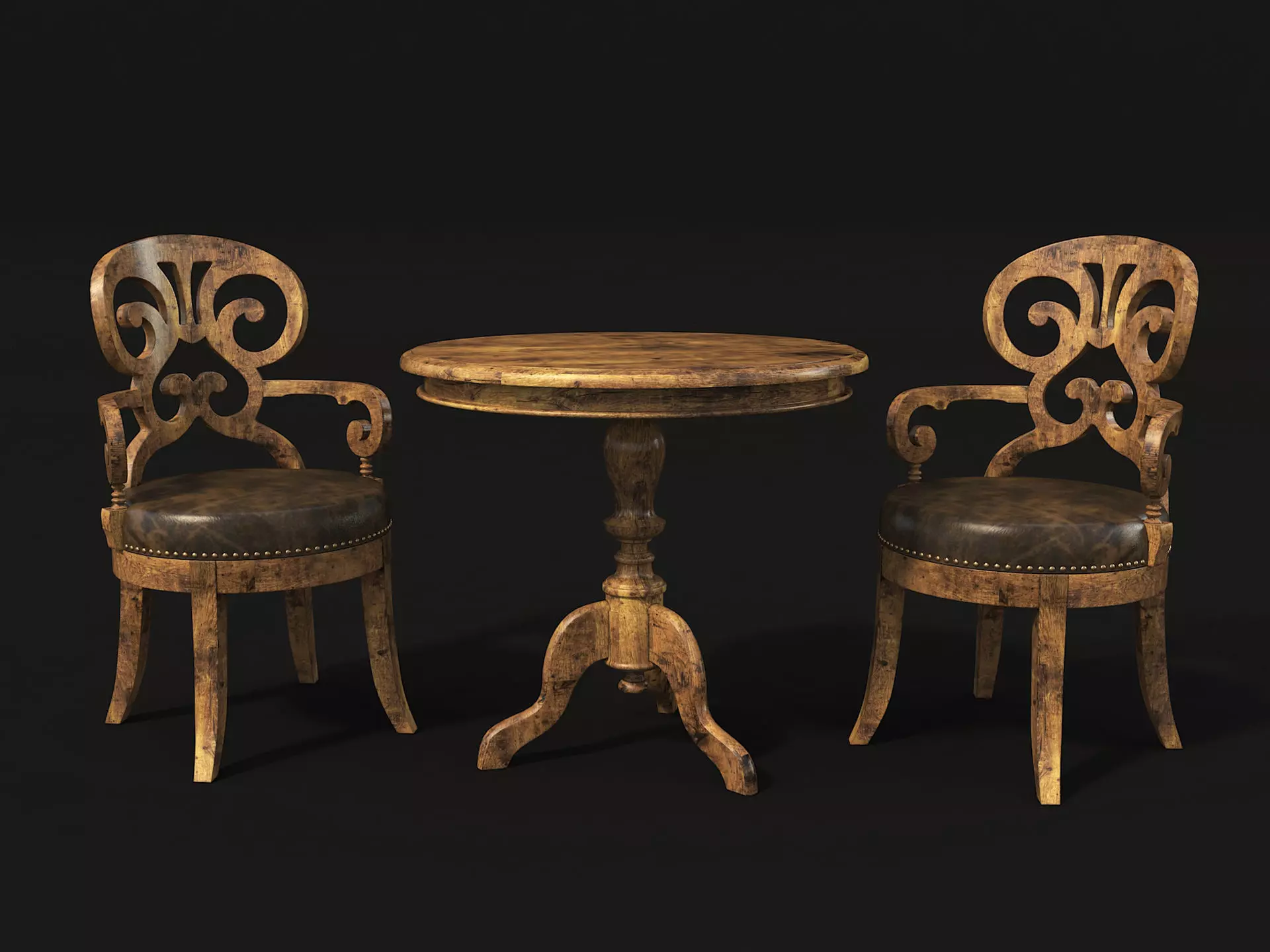 Restaurant Table and Chair Set 3D model_0