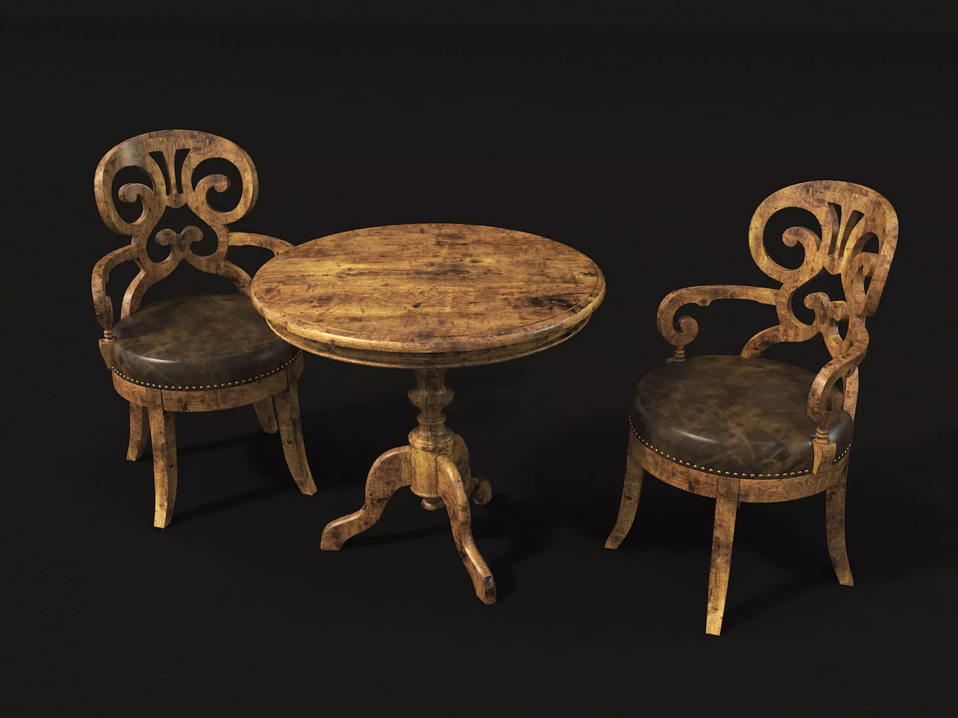 Restaurant Table and Chair Set 3D model_1