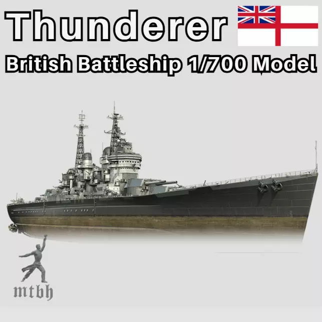 British Battleship HMS Thunderer - 3D Model 1-700 Scale 3D print model_0