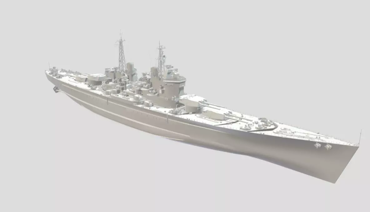 British Battleship HMS Thunderer - 3D Model 1-700 Scale 3D print model_3