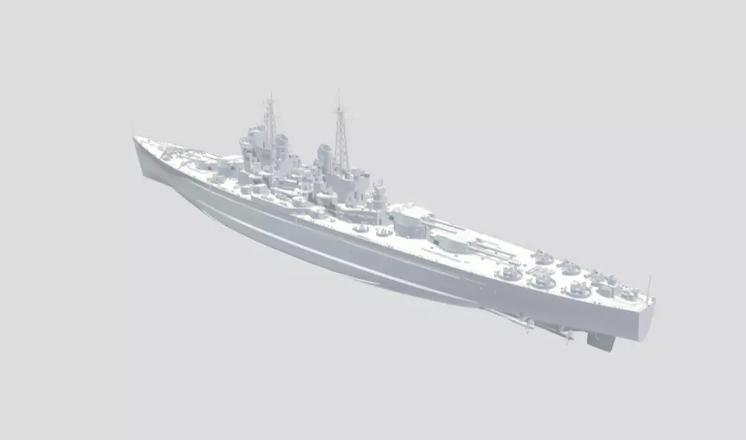 British Battleship HMS Thunderer - 3D Model 1-700 Scale 3D print model_5