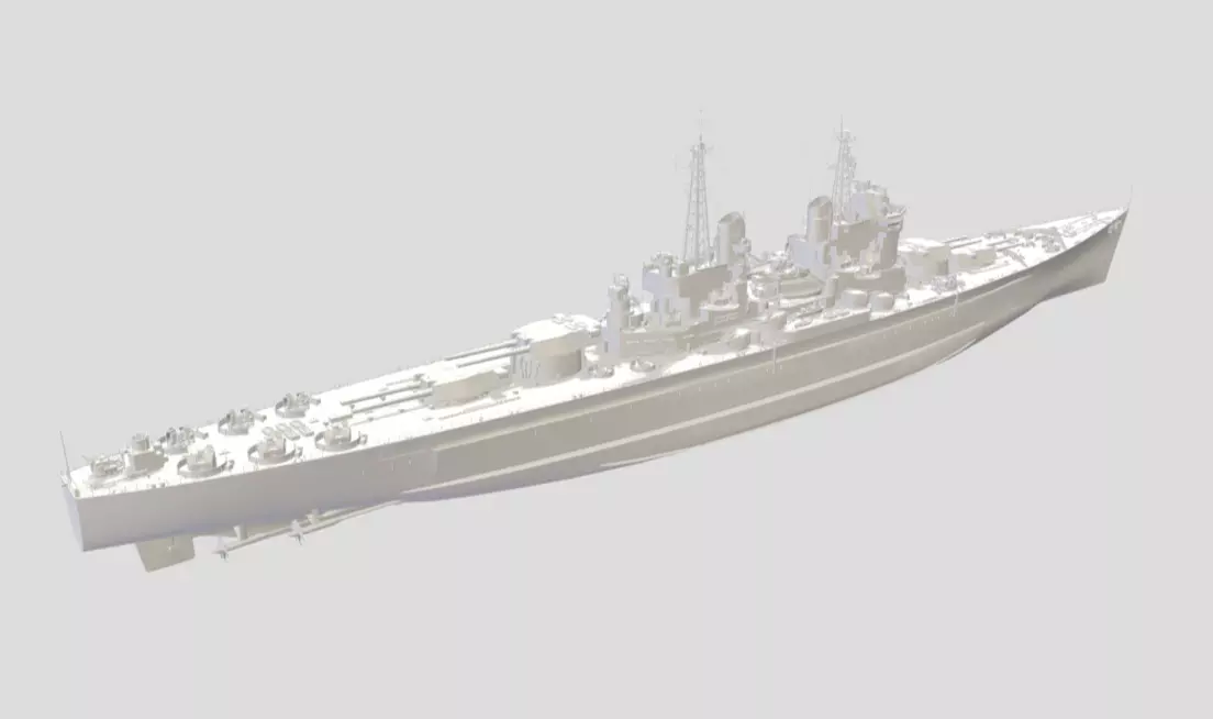 British Battleship HMS Thunderer - 3D Model 1-700 Scale 3D print model_4