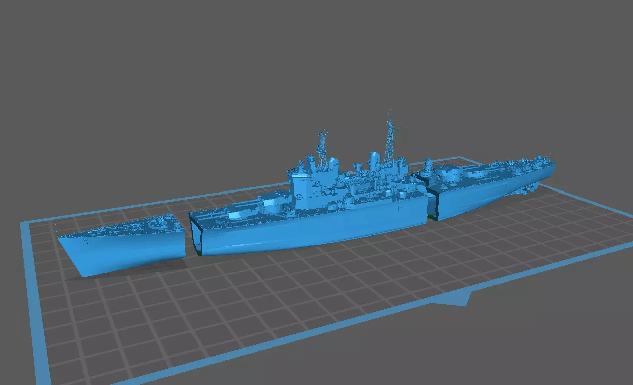 British Battleship HMS Thunderer - 3D Model 1-700 Scale 3D print model_10