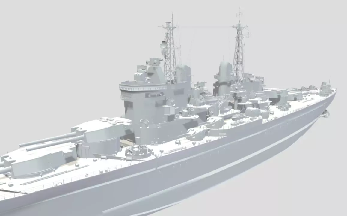 British Battleship HMS Thunderer - 3D Model 1-700 Scale 3D print model_6