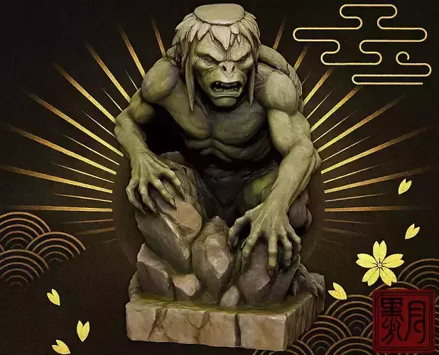 Kappa Stone Statue Japanese Dozo Yokai