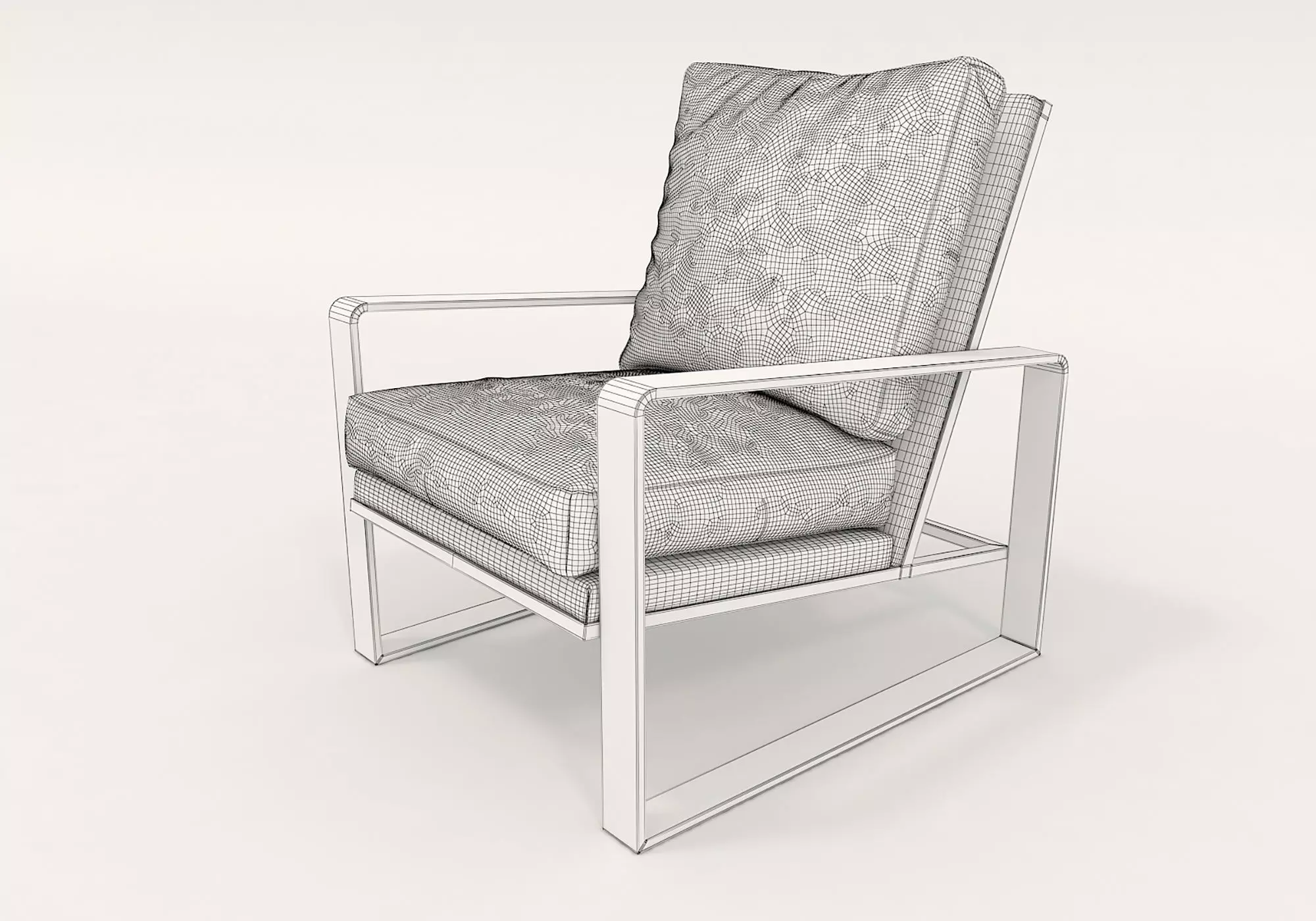 Modern Coffee Table and Armchair Set 4 3D model_11