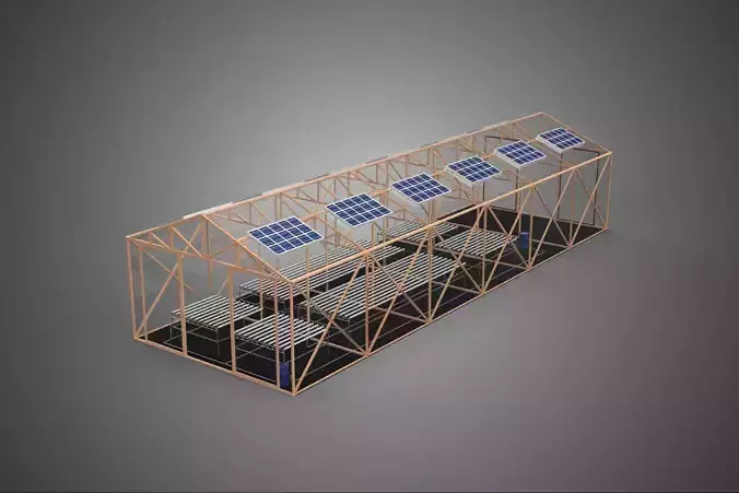 SOLAR PANEL HYDROPONIC AEROPONIC GREENHOUSE GLASSHOUSE FARM