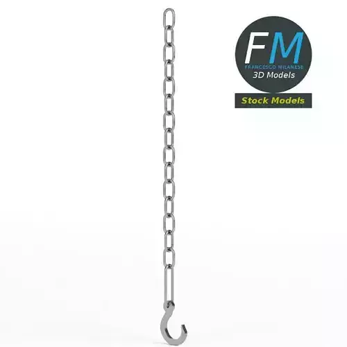 Hook and chain 3D model