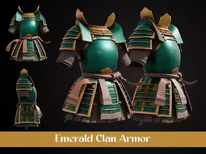 Stylized Samurai Armor - Emerald Clan