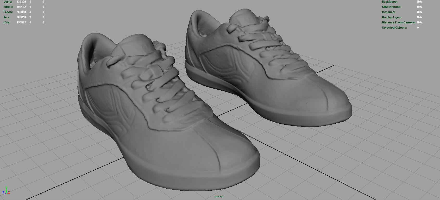 Sneakers pair of maroon shoes Low-poly 3D model_4