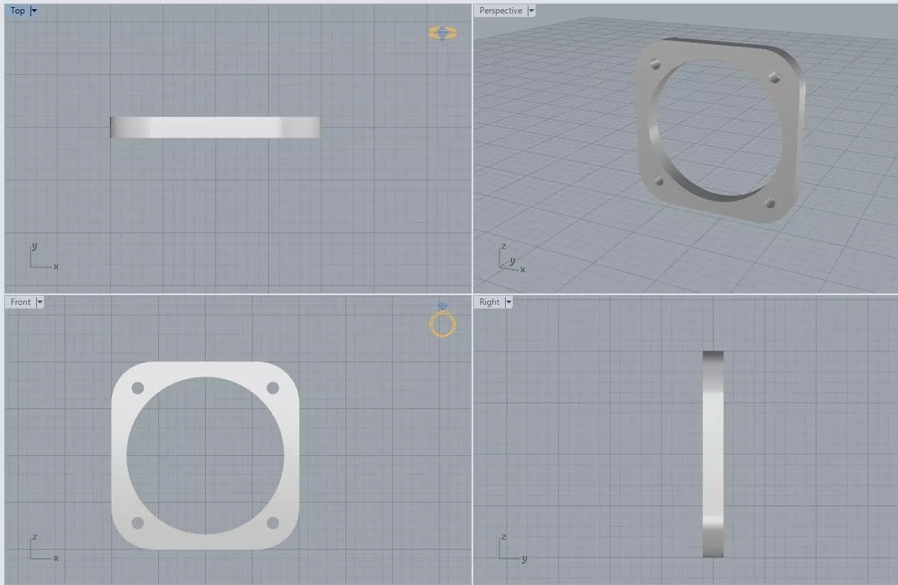 Square Ring Collection 48-60 size 3D print model_5