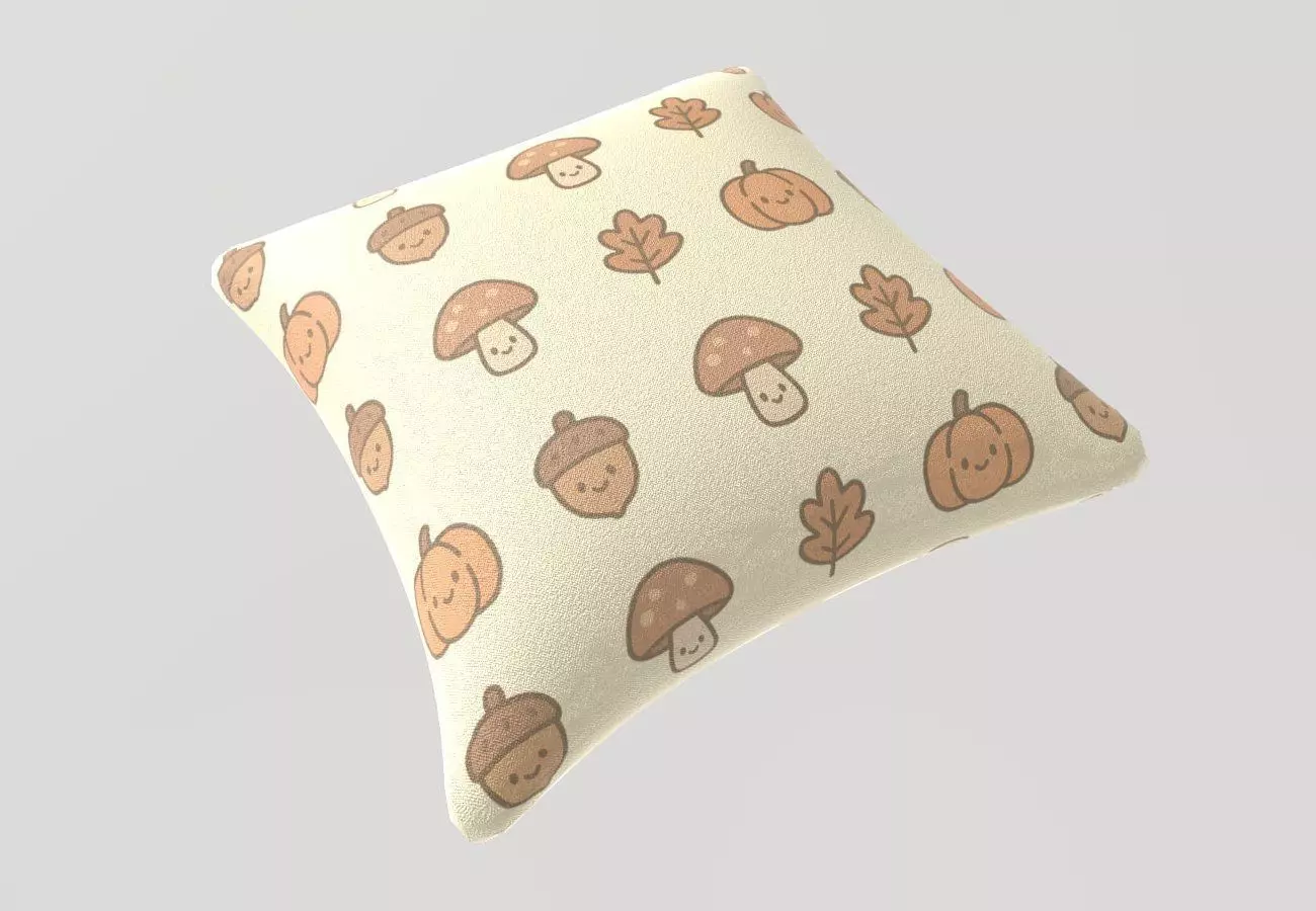 Stylized Low-Poly Cute Pillow Low-poly 3D model_9